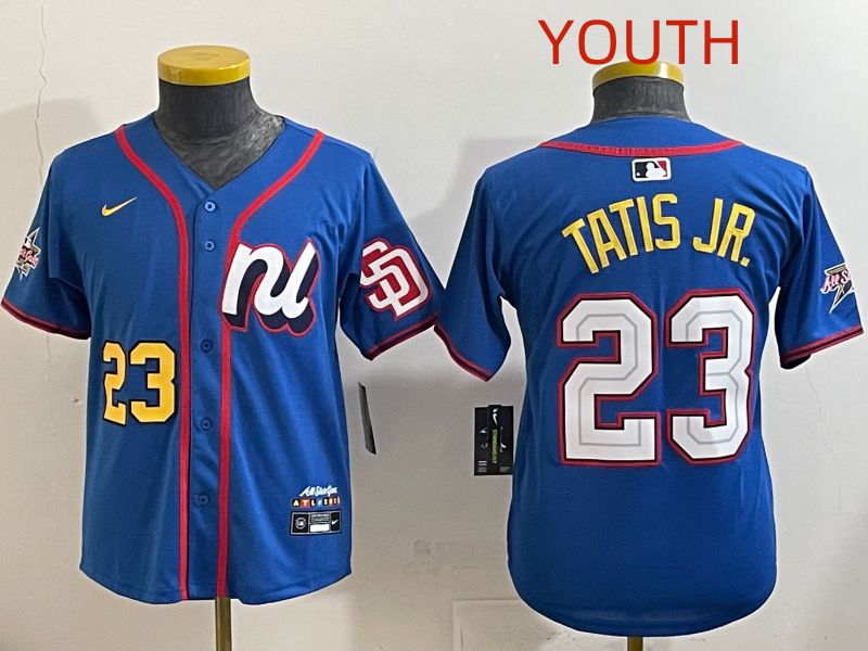 Youth 2025 San Diego Padres #23 Tatis jr Blue All star Nike MLB Jersey style 1->youth mlb jersey->Youth Jersey